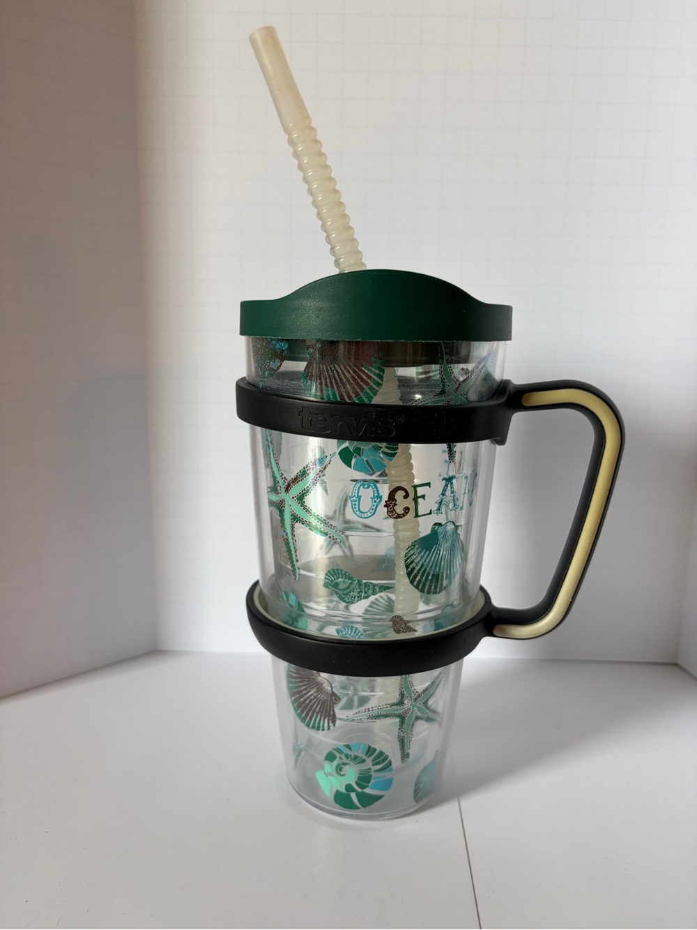 tervis Ocean Sea Life Tumbler Cup Bundle With Handle & Lid 24 Ounces
